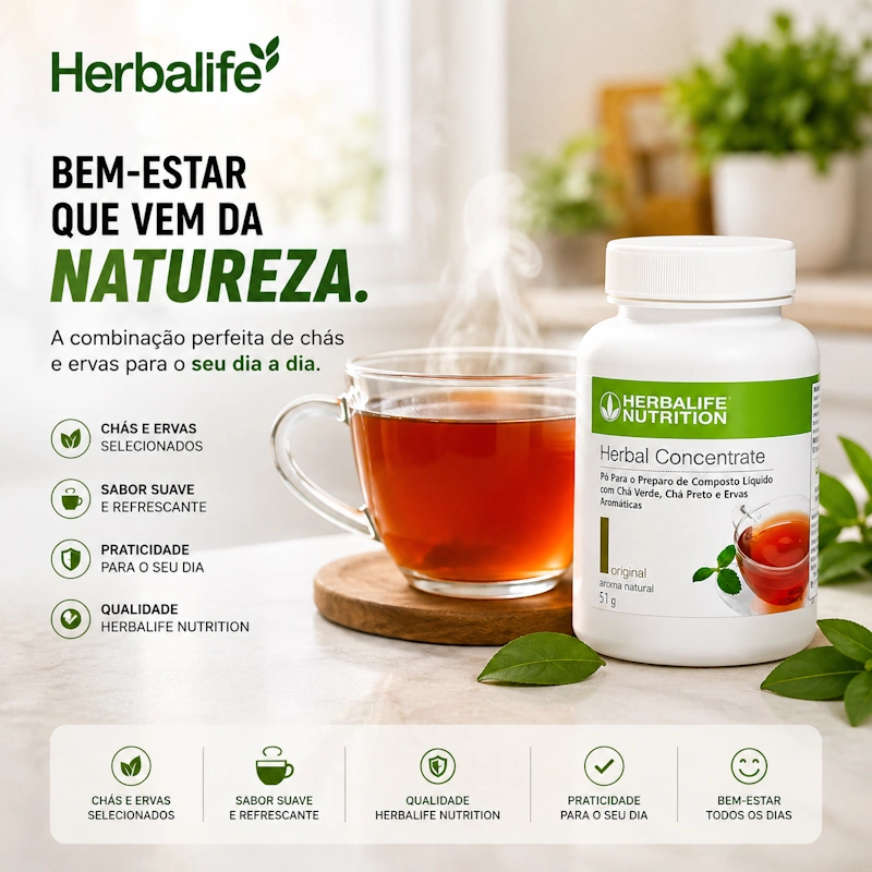 Copo de Chá Termogênico Herbalife com gelo