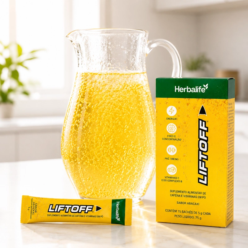 efervescente Liftoff dissolvida em água gelada